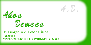 akos demecs business card